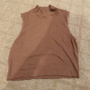 Lanston Sport Brown Ribbed Tank Top